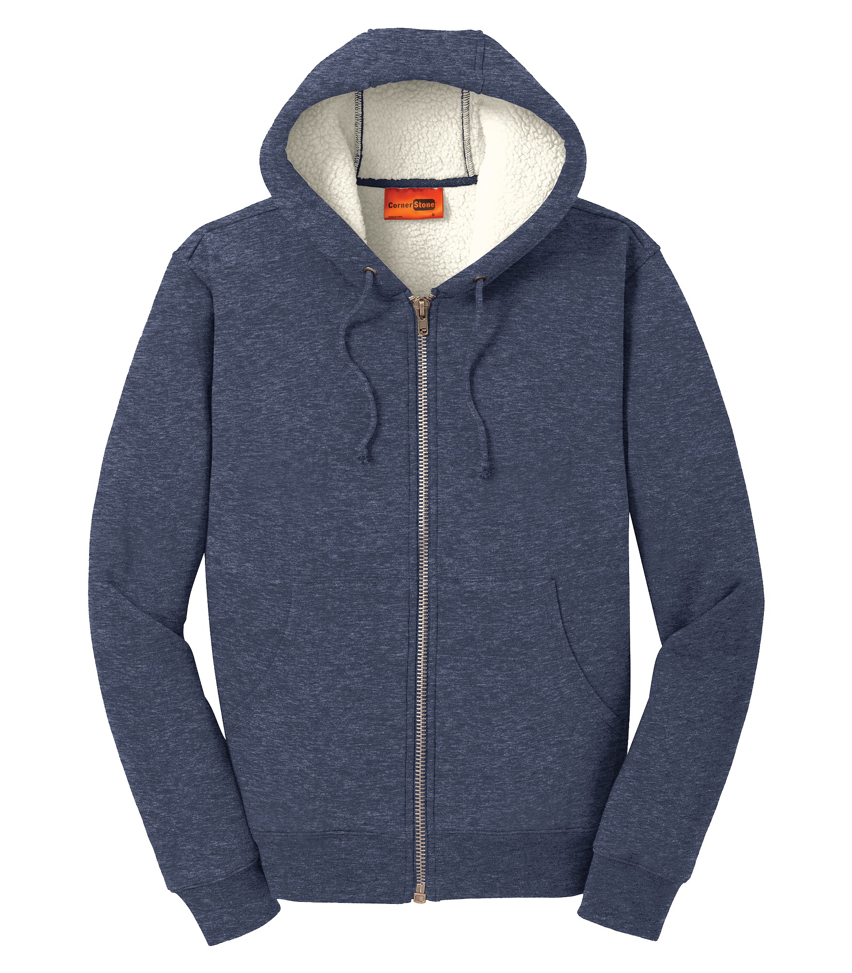 Amp Us Cornerstone® Heavyweight Sherpa Lined Hooded Fleece Jacket