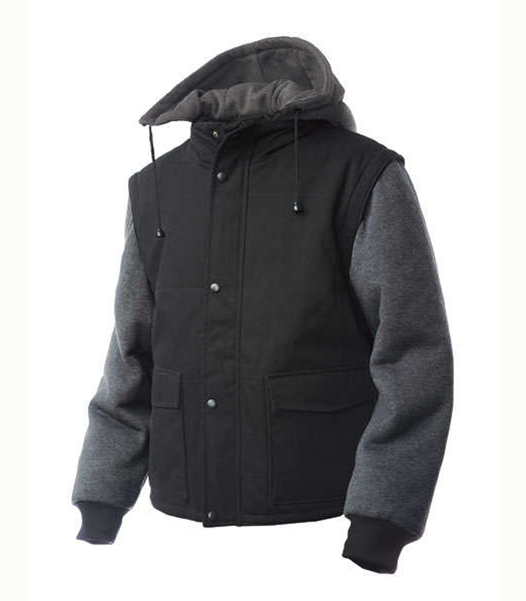 AMP_CA Tough Duck™ ZipOff Sleeve Jacket with Detachable Hood
