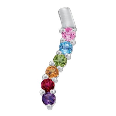 "Caress" Curved Line Birthstone Pendant