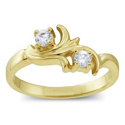 "Nouveau" Flame Birthstone Ring