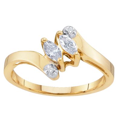 "Phantasie" Marquise Bypass Birthstone Ring With Diamond Accents