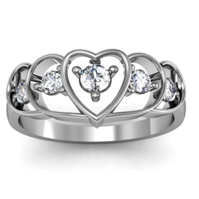 Heart Collage Birthstone Mothers Ring