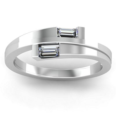 Baguette Birthstone Bypass Ring