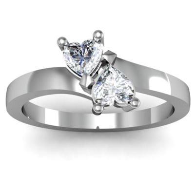 Twin Upside Down Hearts Promise Ring