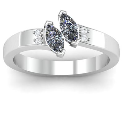 Twin Marquise Birthstones and Diamond Ring
