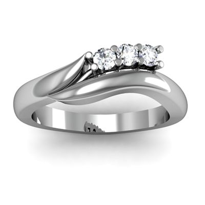 Three Stone Single Bypass Ring