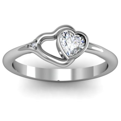 Double Heart "Duet" Promise Ring with Accent