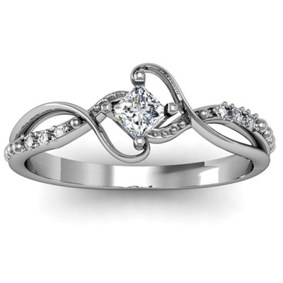 "Espiral" Princess cut Ring with Accents