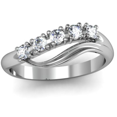 Five Stone Wave Ring