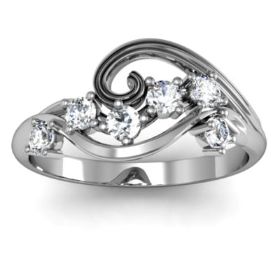 3 to 8 Stone Swirl Ring