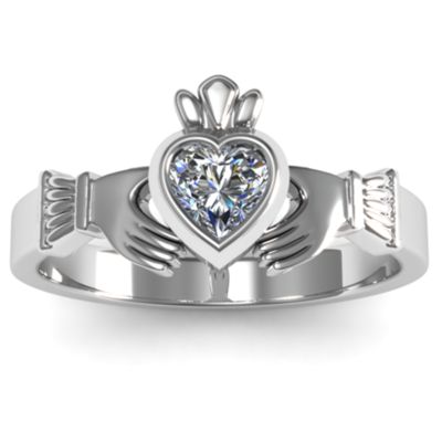 Heart Stone Claddagh Ring