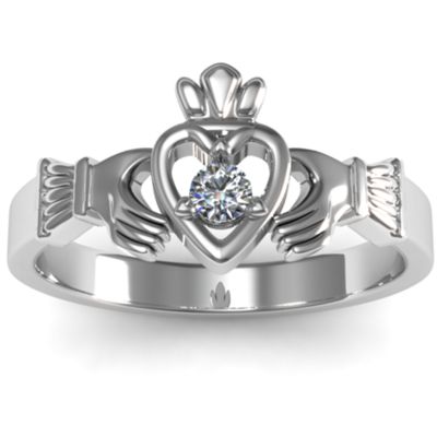 Round Stone Claddagh Ring