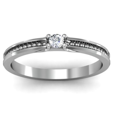 Beaded Solitaire Couples Ring