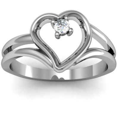 Split Shank Heart Promise Ring