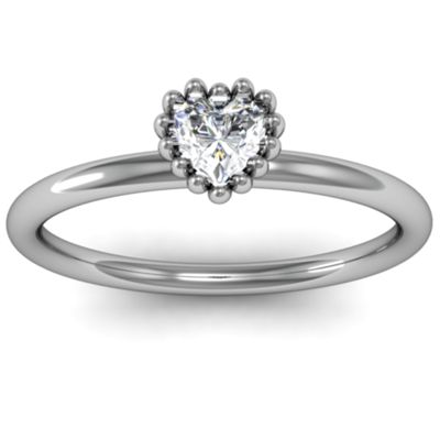Encircled Prong Heart Ring
