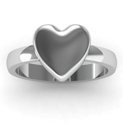 Large Engraved Monogram Heart Promise Ring