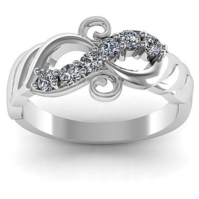 Ariel Wave and Swirl Ring