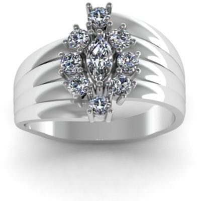 Medusa Multi-Wave Marquise and Round Birthstone Ring