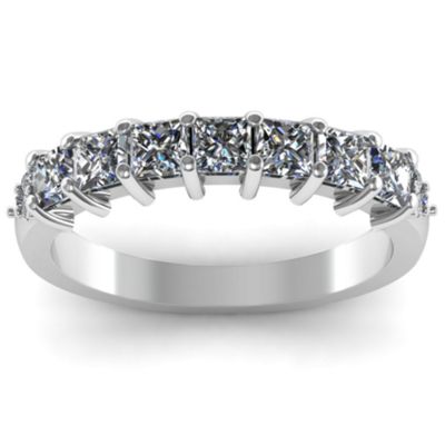 2- 7 Stone Princess Row Ring with Triplet Accents
