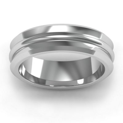 Forge Bevelled and Banded Mens Ring