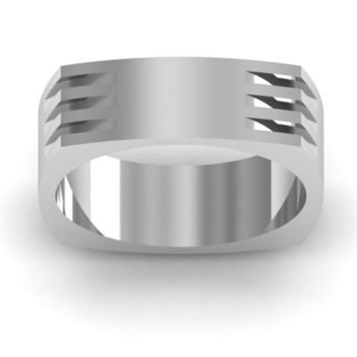Areo Grooved Square-shaped Mens Ring