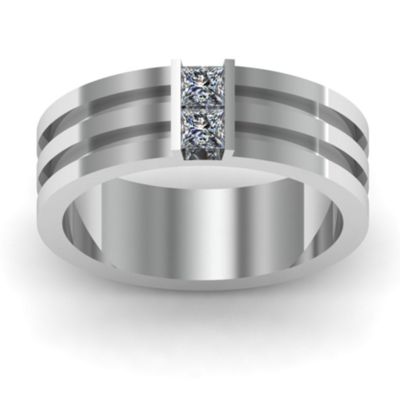 Mars Grooved Princess Gemstone Mens Ring