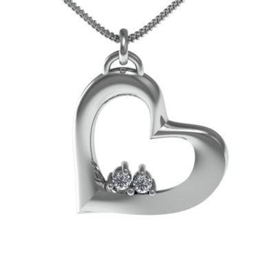 "Cradle" Tilted Heart Birthstone Pendant