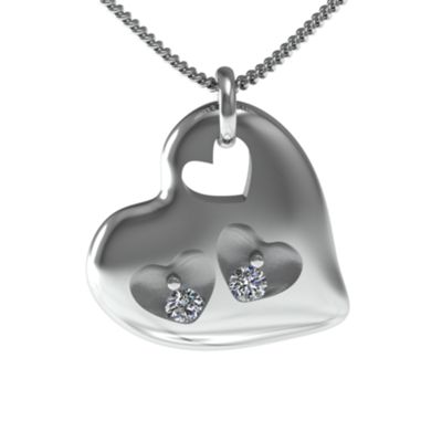 "Gallery" Carved Hearts Birthstone Pendant