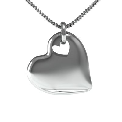 "Heartfelt" Solid Heart with Heart Cutout Pendant