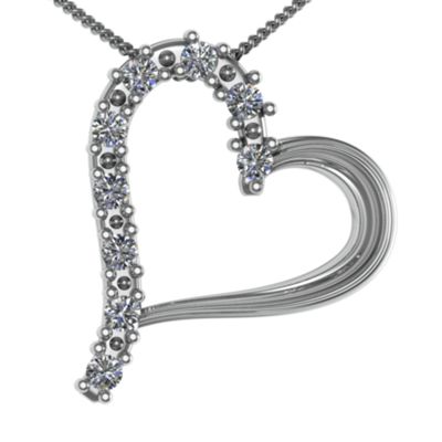"Shepherd" Tilted Heart Birthstone Pendant
