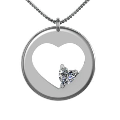 "Nestle" Cut Out Heart Birthstone Pendant