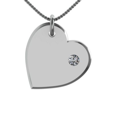 "Marilyn" Flat Heart Birthstone Pendant