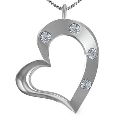 "Mi Familia" Tilted Heart Birthstone Pendant