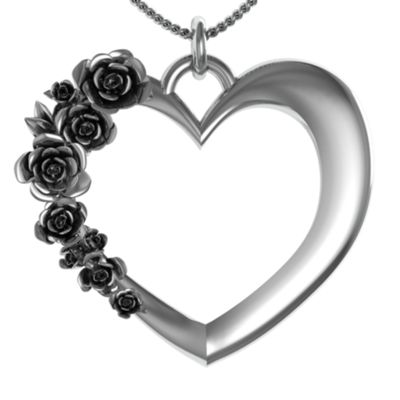 "Posy" Rose Heart Pendant