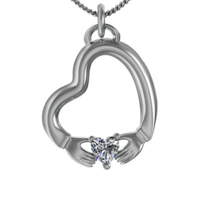 Tilted Heart Claddagh Pendant