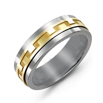 Mens Detailed Modern Tungsten Band Promise Ring