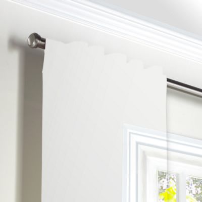 Green Awning Stripe Back Tab Curtains