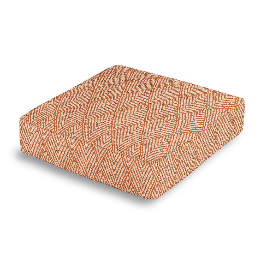Tribal Orange Diamond Box Floor Pillow Loom Decor