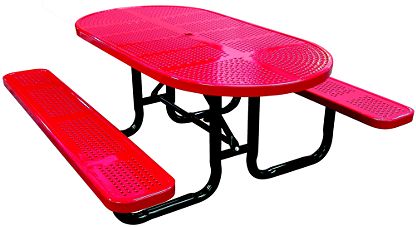 Oval perforated table