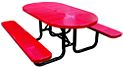 Oval perforated table