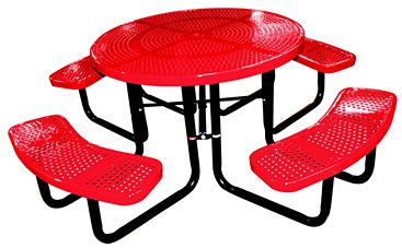 round perforated picnic table