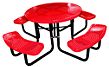 round perforated picnic table
