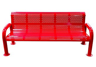 U-leg Perforated Metal Bench