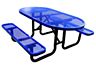 oval expanded metal picnic table