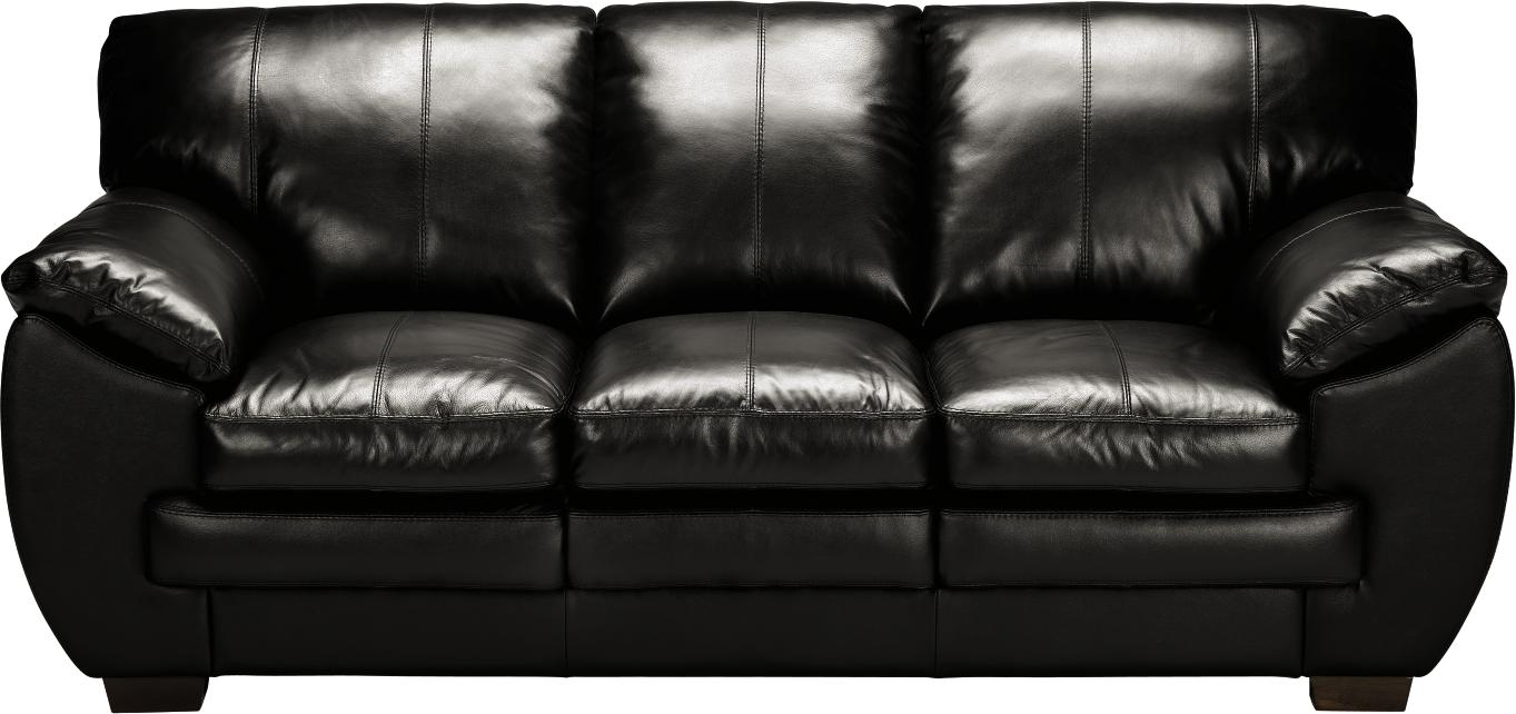 Valenza Black Leather Sofa