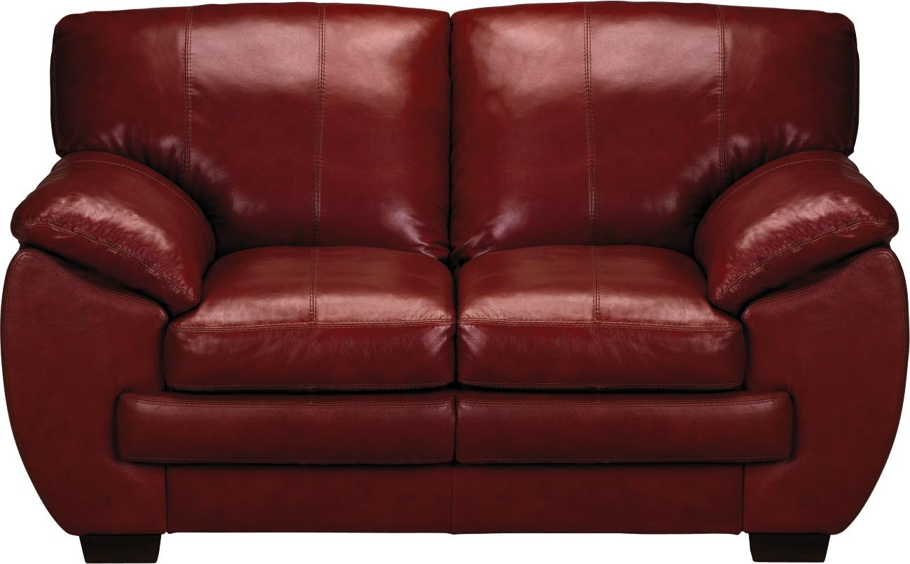 Valenza Red Leather Loveseat