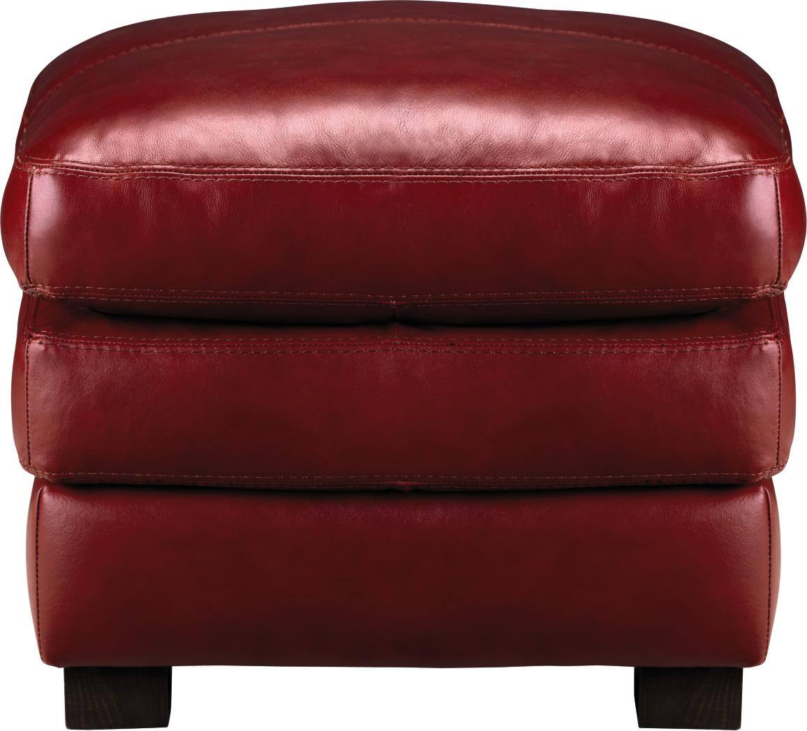 Valenza Red Leather Ottoman
