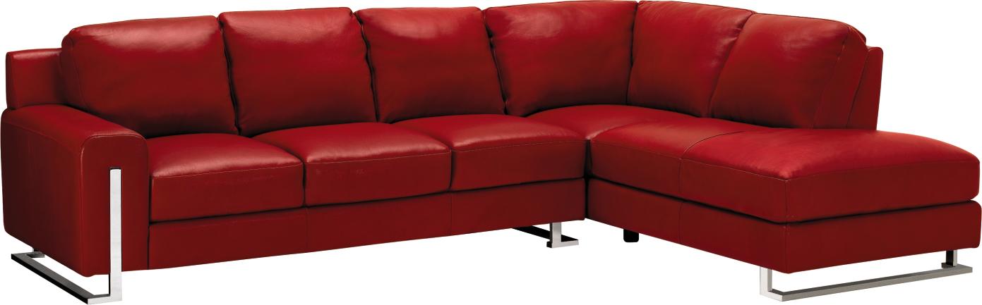 Lorenzo Red 2-pc Leather Sectional