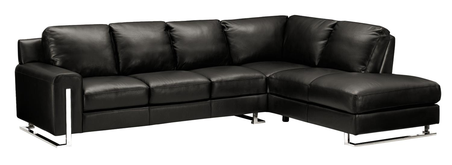 Lorenzo Black 2-pc Leather Sectional