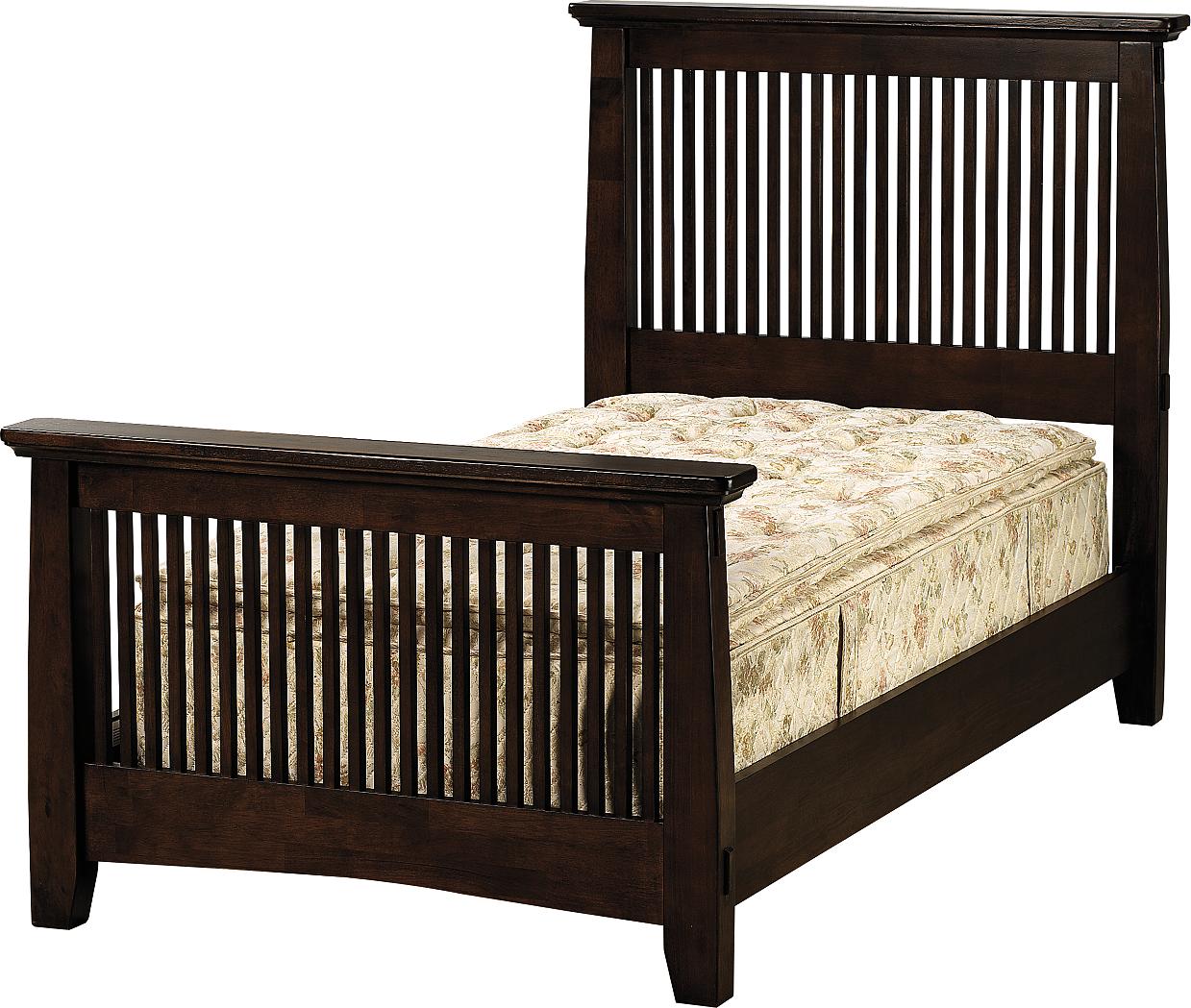 Arts & Crafts Chocolate Twin Bed